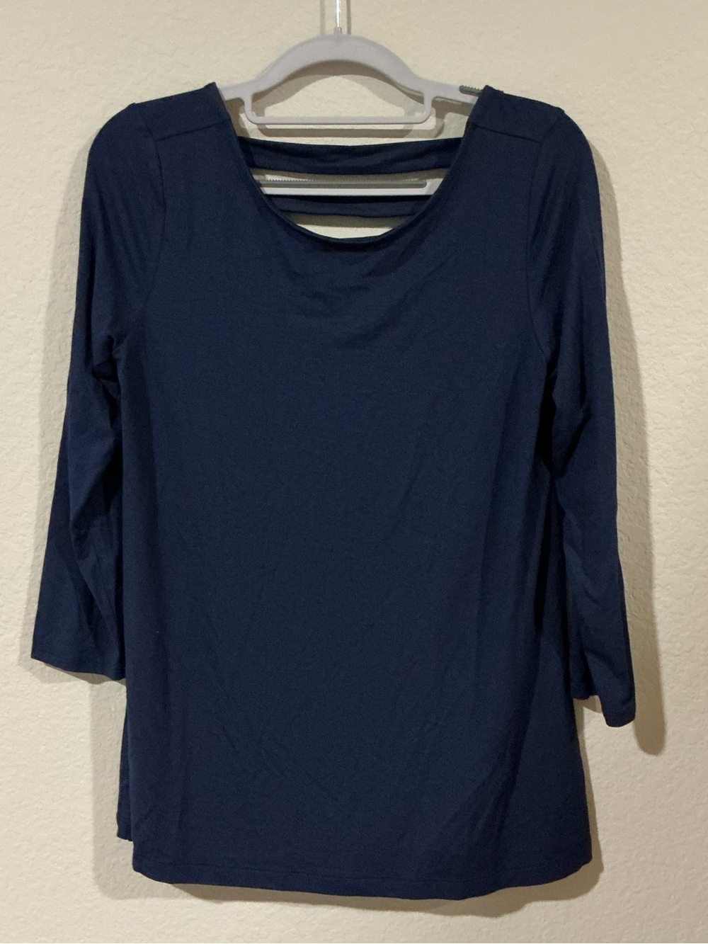 Lilly Pulitzer Navy Blue 3/4 Sleeve Scoop Back Top